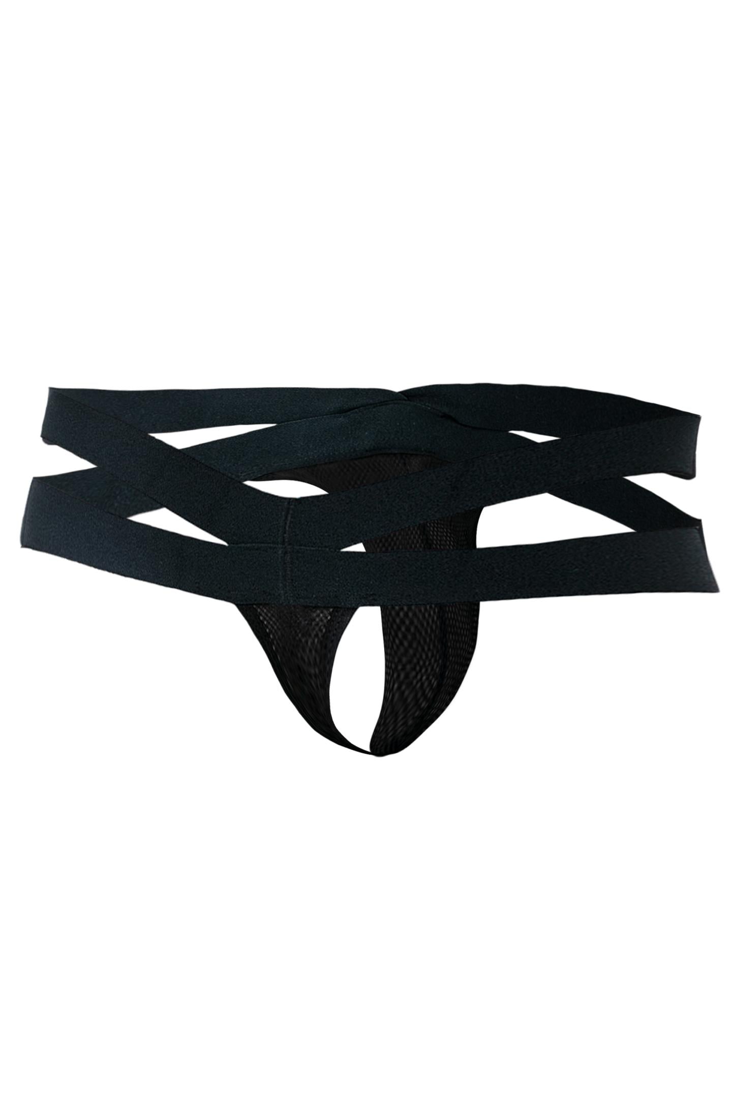 schwarzer Cross String mit Netz RAV105 - XL