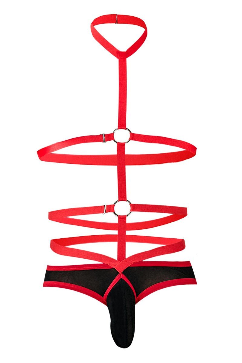 schwarz/roter Body-Harness RAV114 - XL - CUT4MEN - Shop Deutschland Noodosz