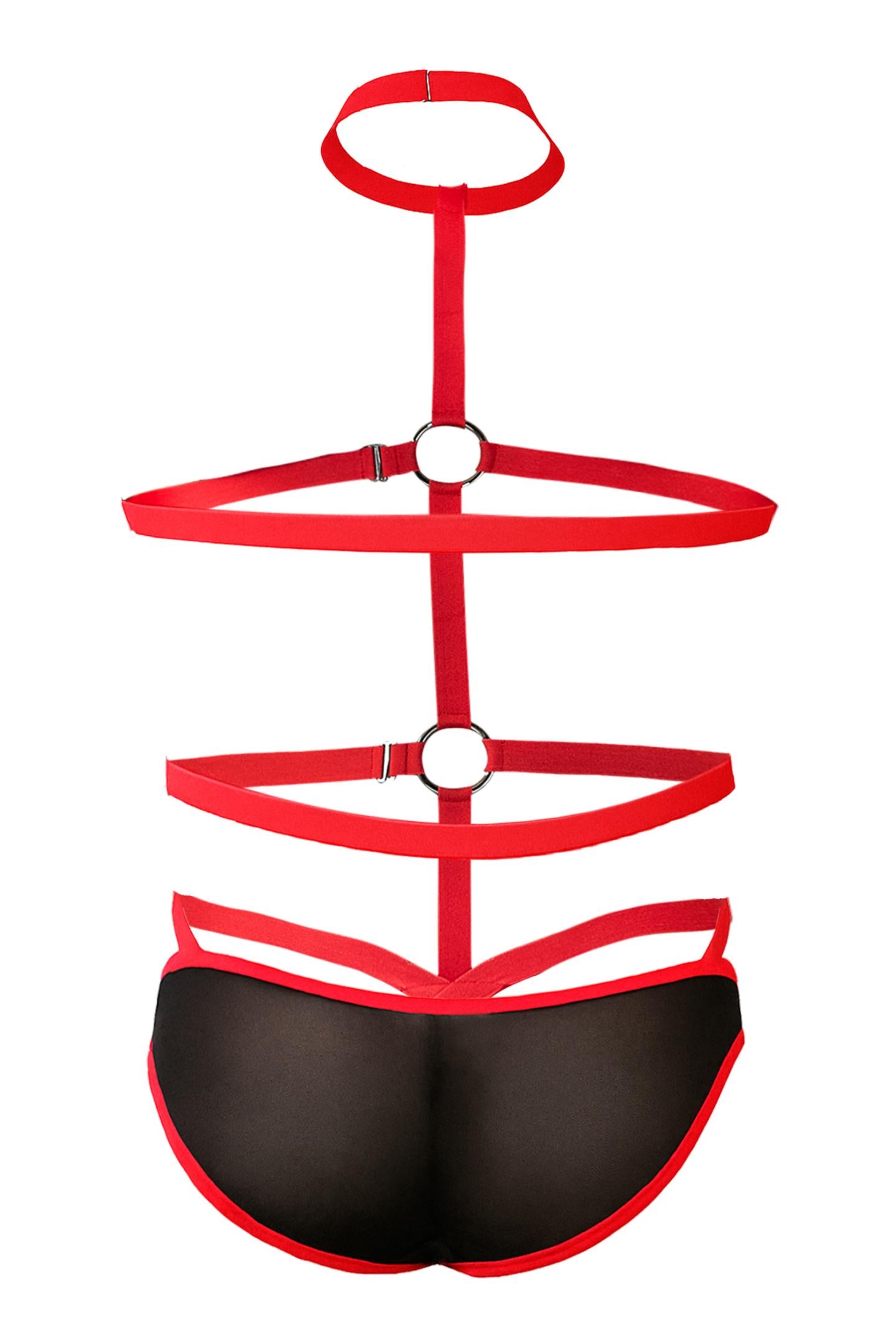 schwarz/roter Body-Harness RAV114 - XL - CUT4MEN - Shop Deutschland Noodosz