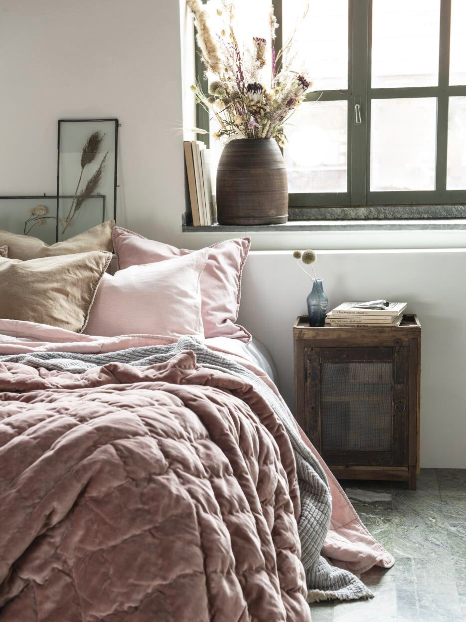 Dekokissen Velours Rose shadow 52x52cm