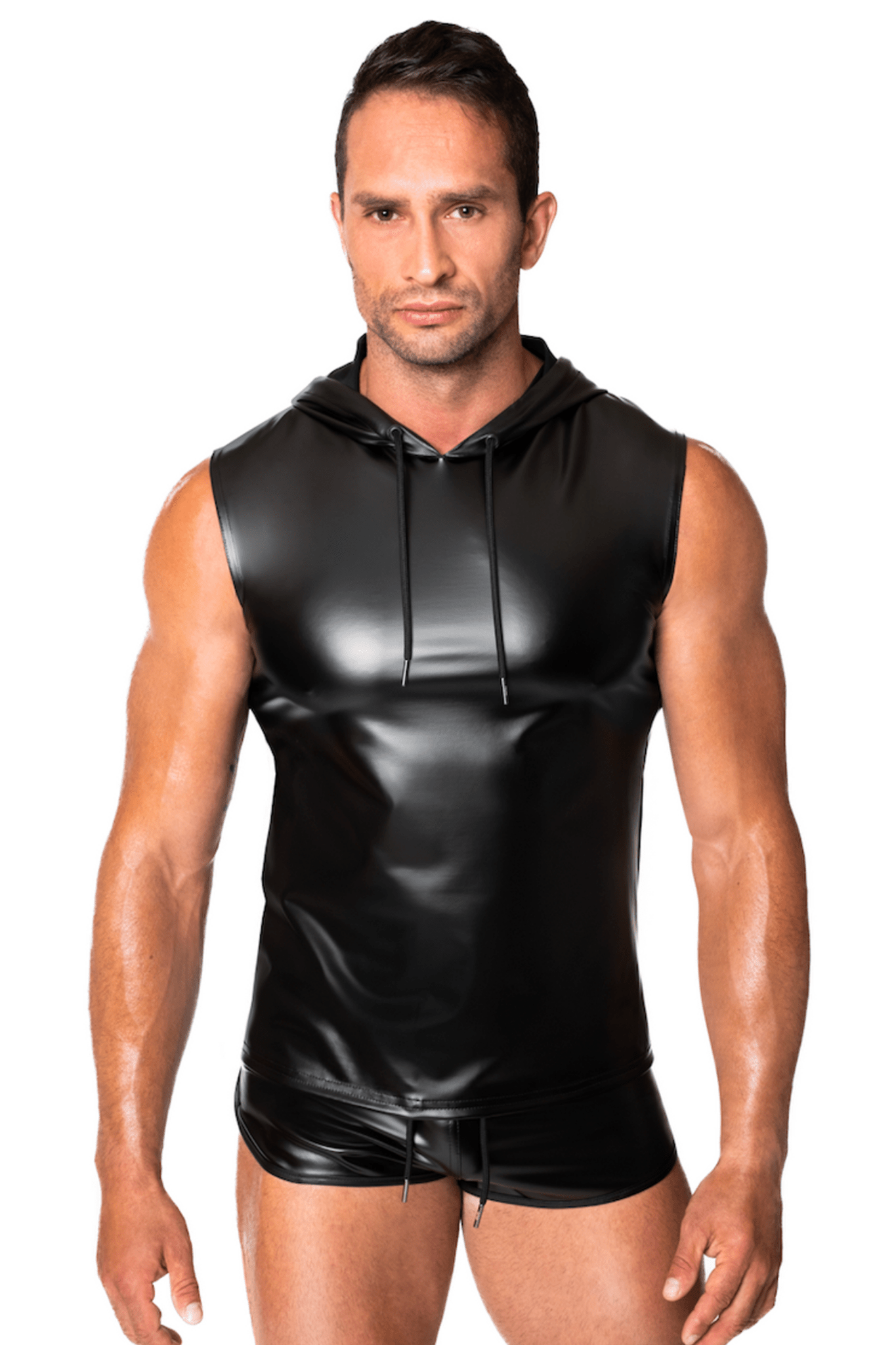 ärmelloses Kapuzenshirt H081 - 3XL - Noir Handmade Men - Shop Deutschland Noodosz