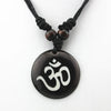 AUM OM Ohm Hindu Buddhist Hinduism Yoga Pendant Necklace - Lucky Charm made of Yak Bone