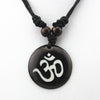 AUM OM Ohm Hindu Buddhist Hinduism Yoga Pendant Necklace - Lucky Charm made of Yak Bone