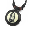 AUM OM Ohm Hindu Buddhist Hinduism Yoga Pendant Necklace - Lucky Charm made of Yak Bone