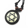 AUM OM Ohm Hindu Buddhist Hinduism Yoga Pendant Necklace - Lucky Charm made of Yak Bone