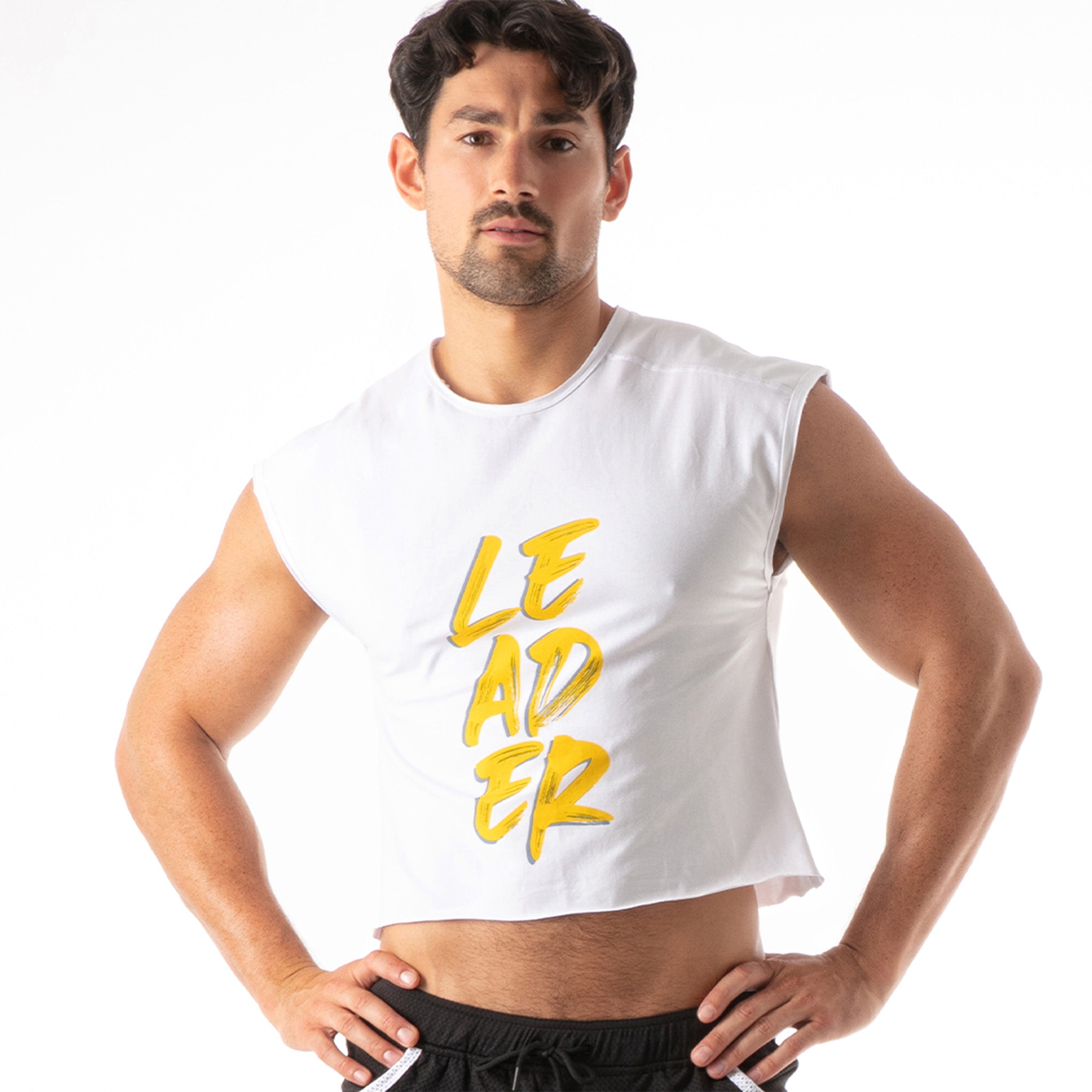 Hero LDR Crop T Shirt White Yellow-0