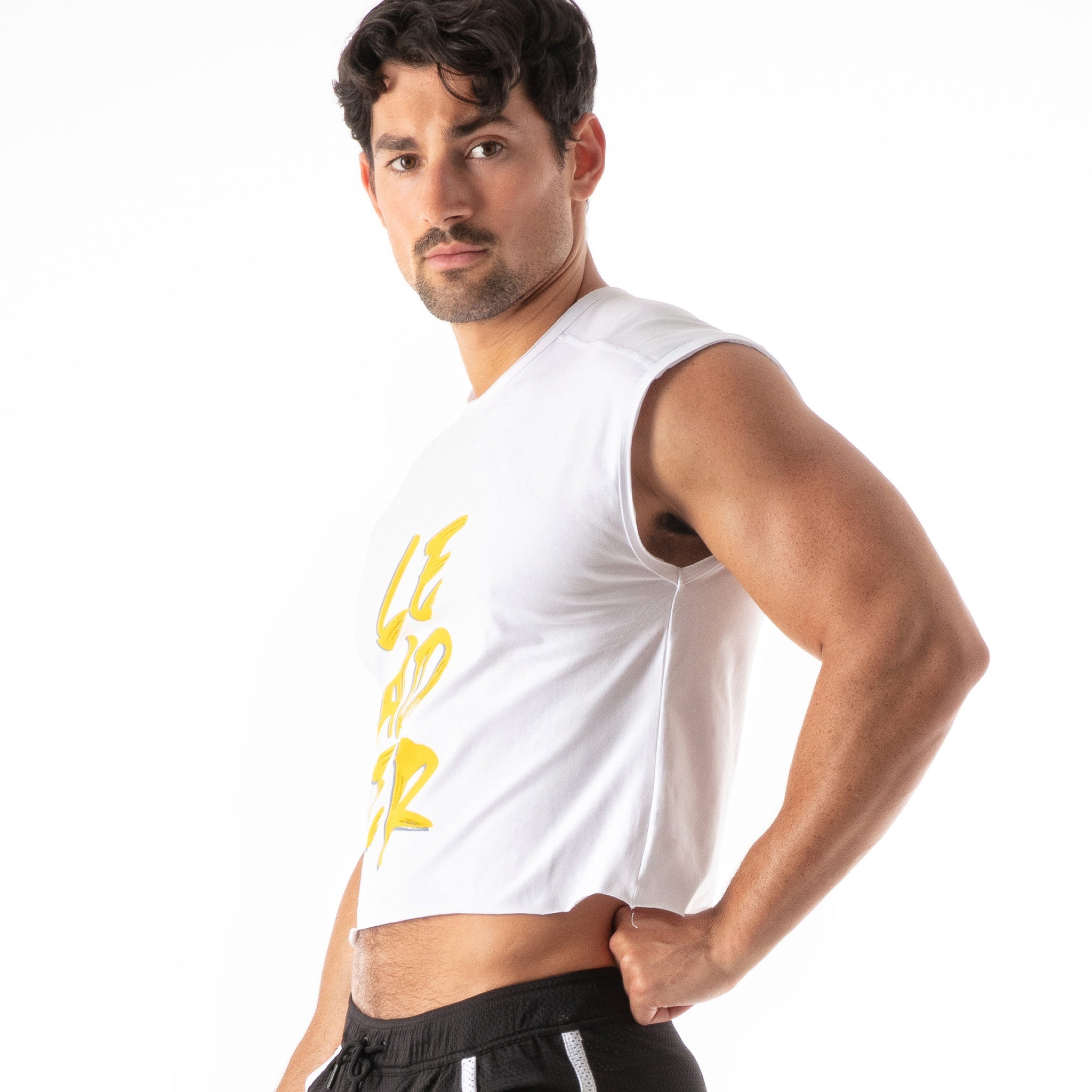 Hero LDR Crop T Shirt White Yellow-1