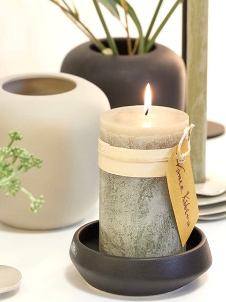 Schale/Kerzenhalter Ania schwarz 14cm