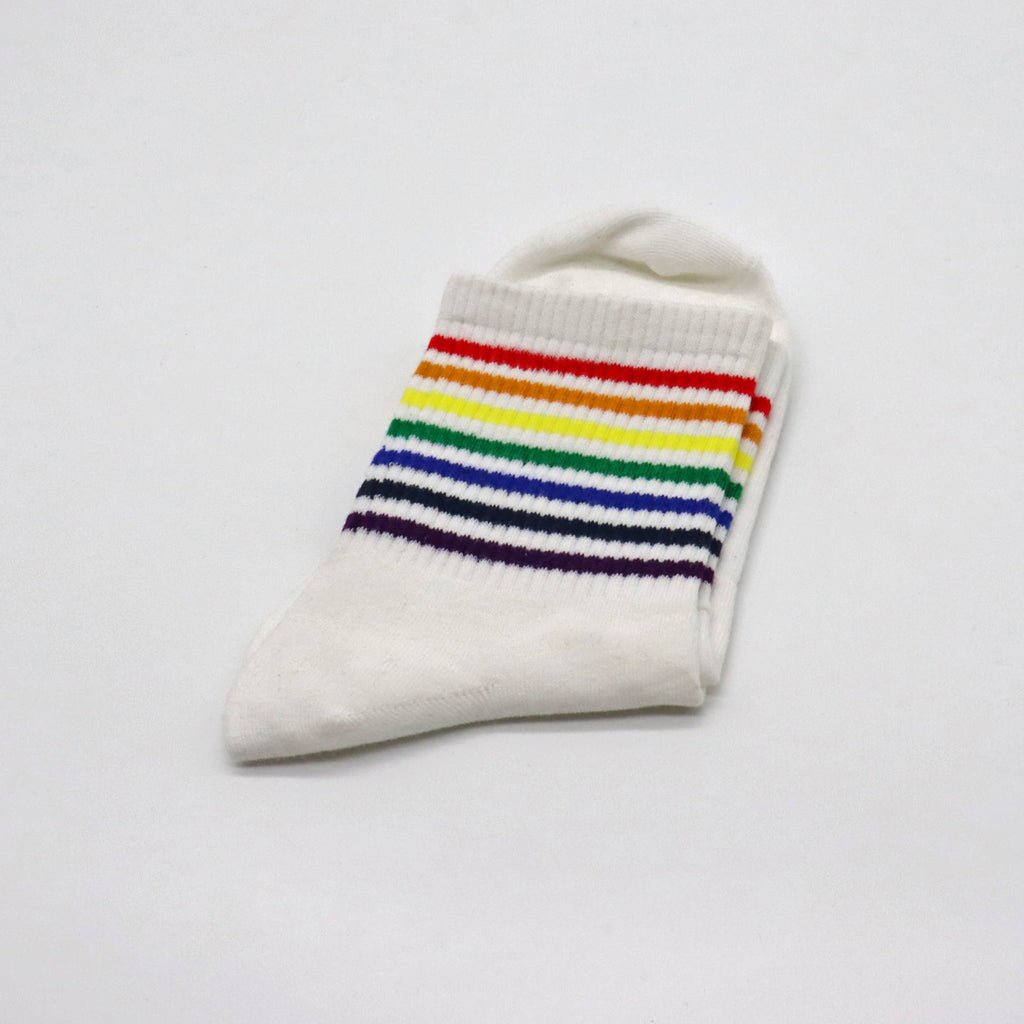 Rainbow socks (black/white with stripes) 