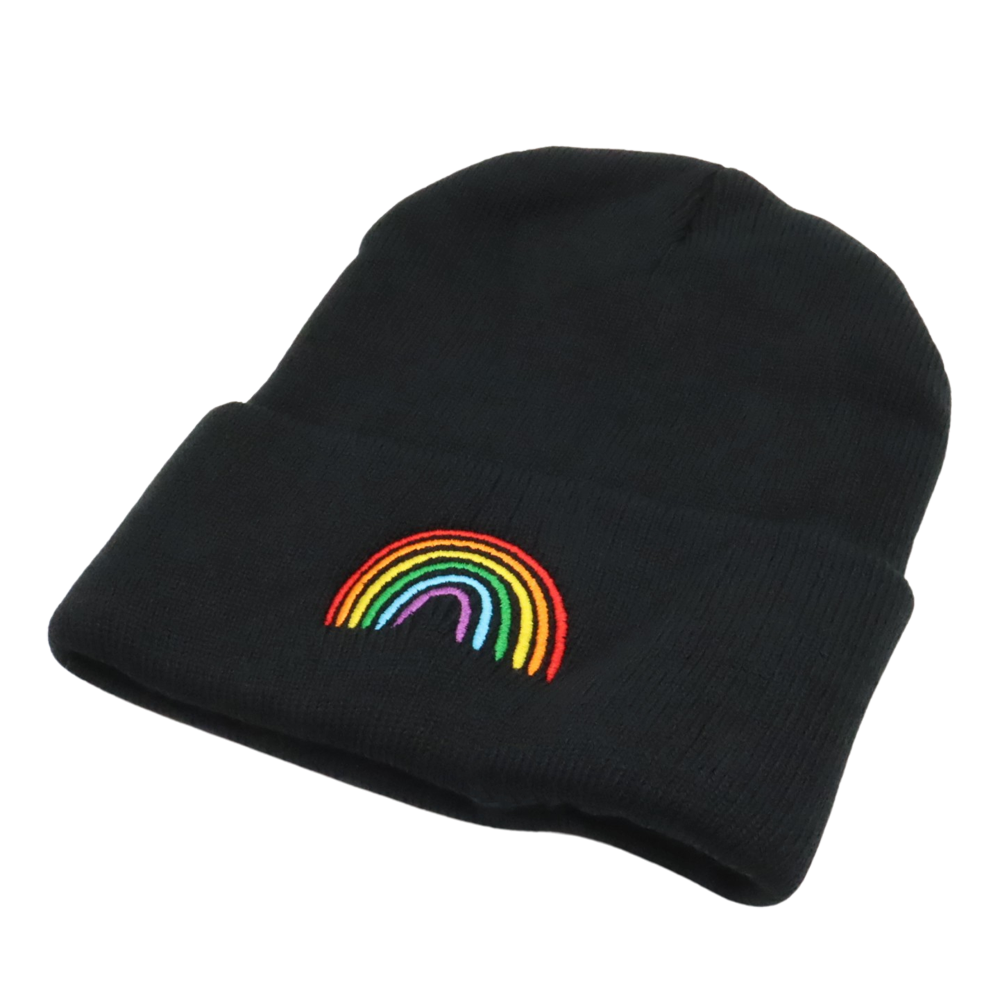 Rainbow beanie (black)