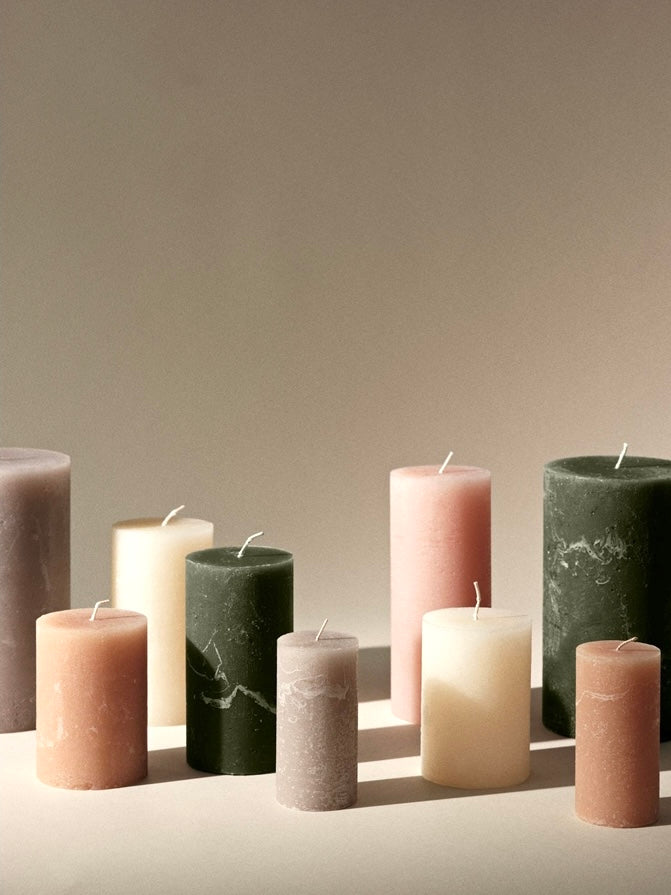 Stumpenkerze Rustic 10x18cm, in mehreren Farben