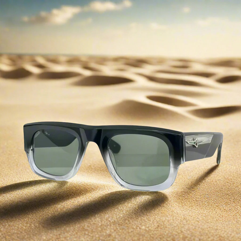 Jacques Marie Mage,THUNDERCLOUD thick solid acetate square Design sunglasses