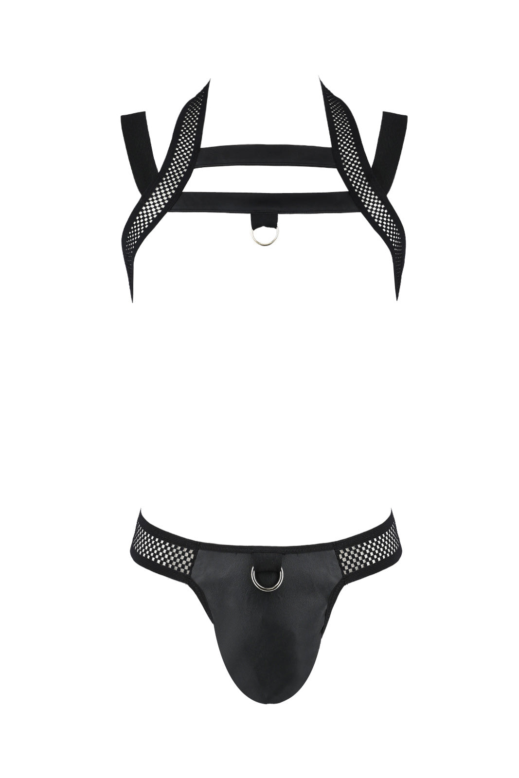 schwarzes Harness Set 043 - 2XL/3XL