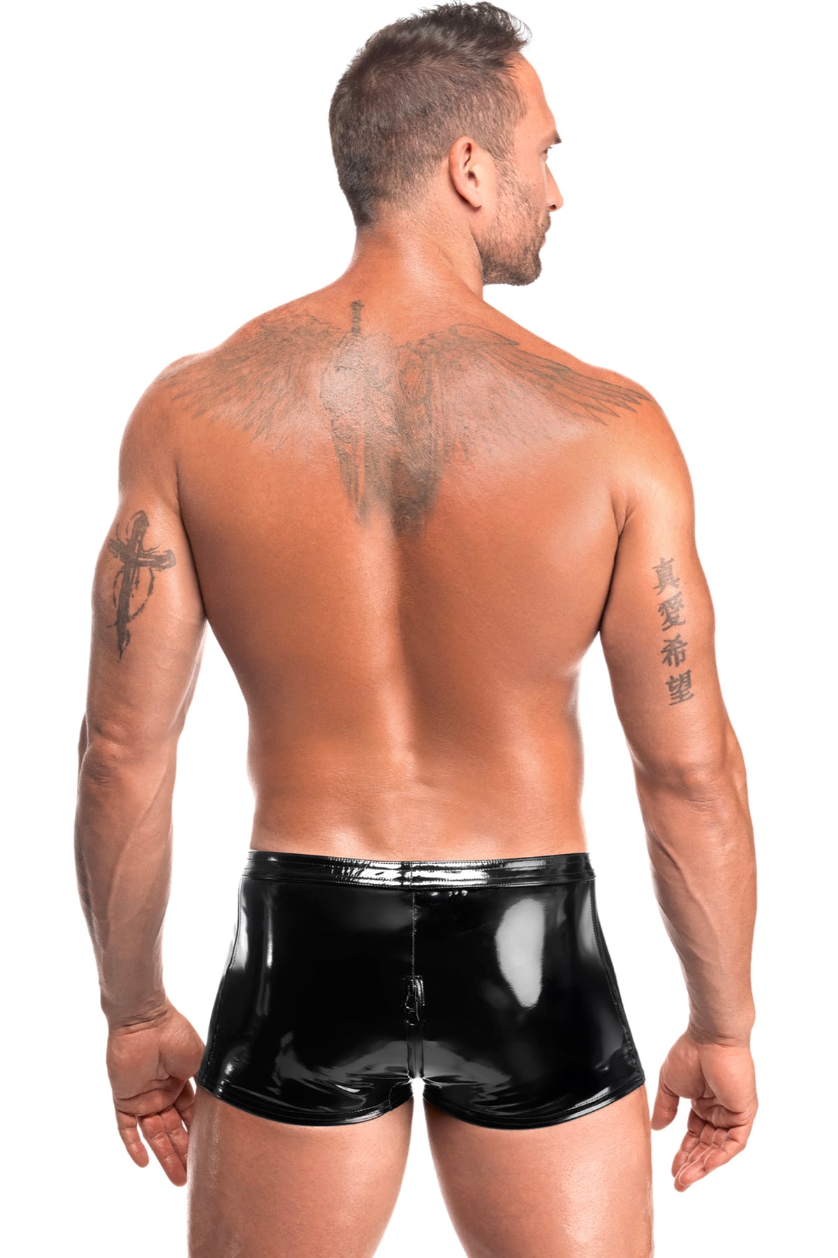 schwarze Lack Shorts Voltage H095 - 3XL