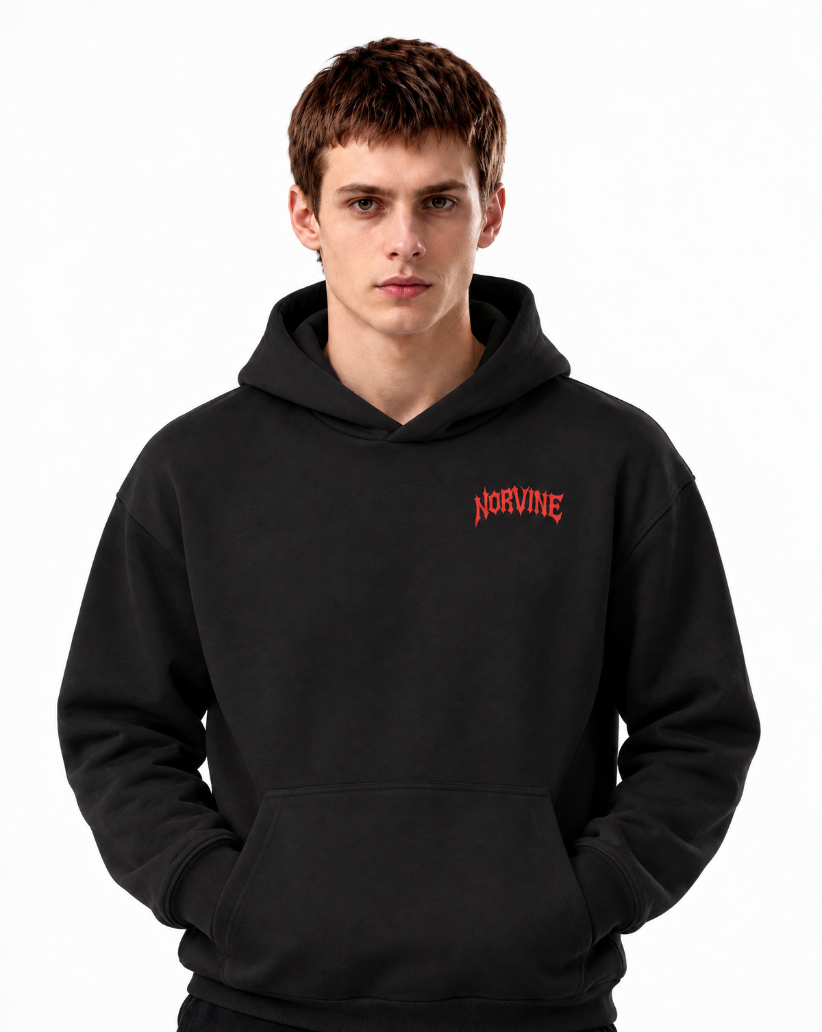 Norvine Hoodie Nightfang - Herren mit Wolf-Rückenprint