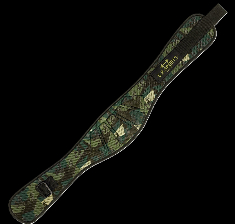 Gewichtshebegürtel /Profi /Ultraleichtgürtel Camouflage Grün - T7-3 - C.P. Sports