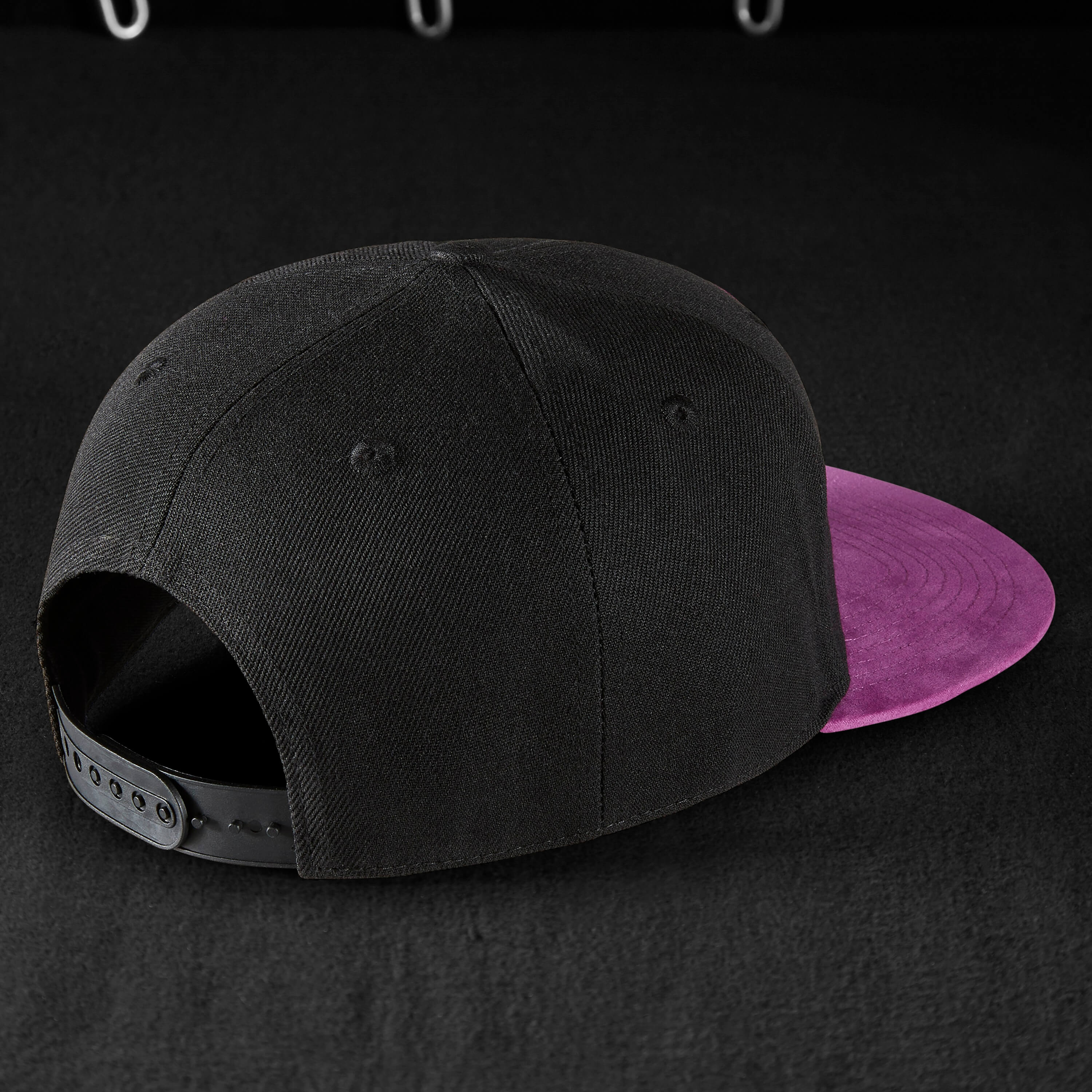Snapback Cap - Black & Flash-Suede