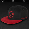 Snapback Cap - Black &amp; Red Suede