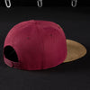 Snapback Cap - Burgundy &amp; Suede