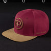 Snapback Cap - Burgundy &amp; Suede