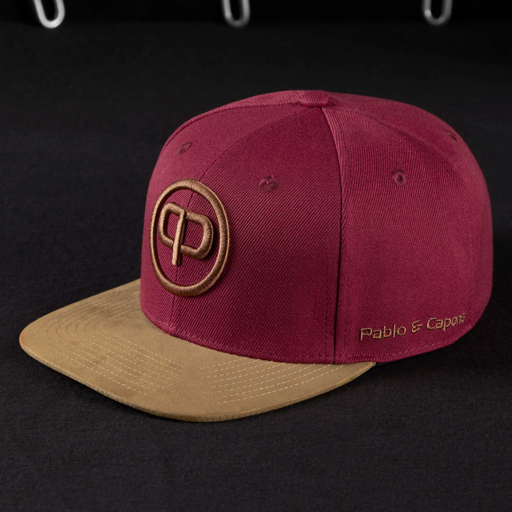 Snapback Cap - Burgundy &amp; Suede