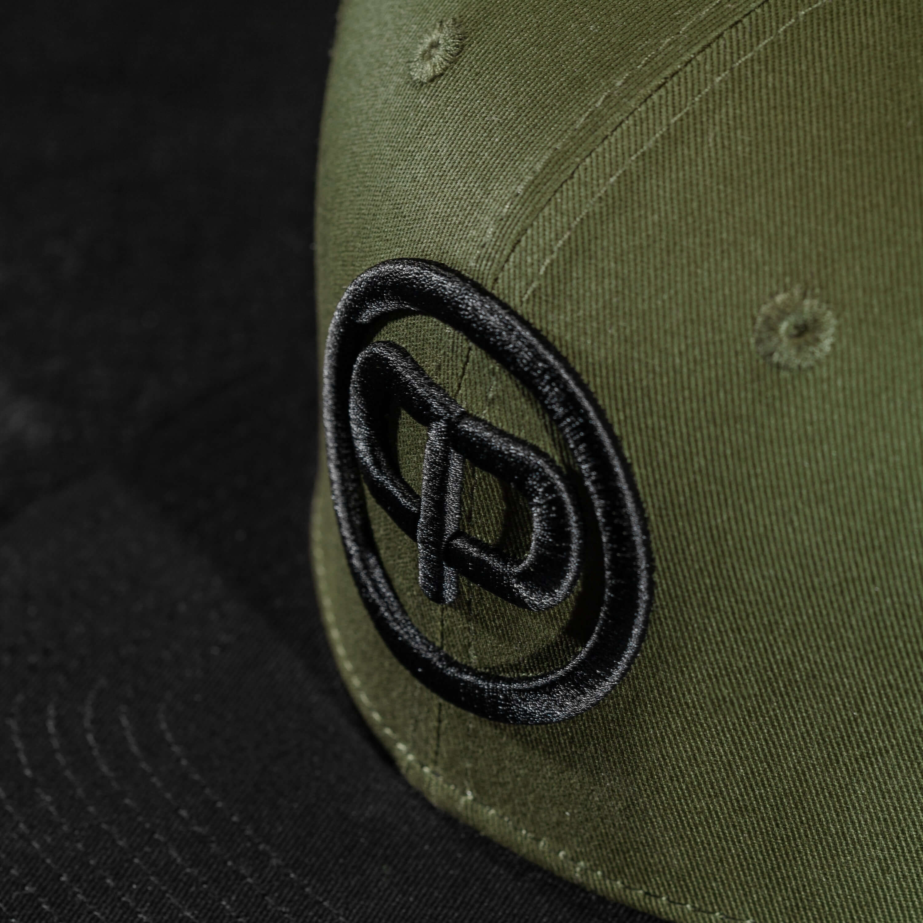 Snapback Cap - Khaki on Black