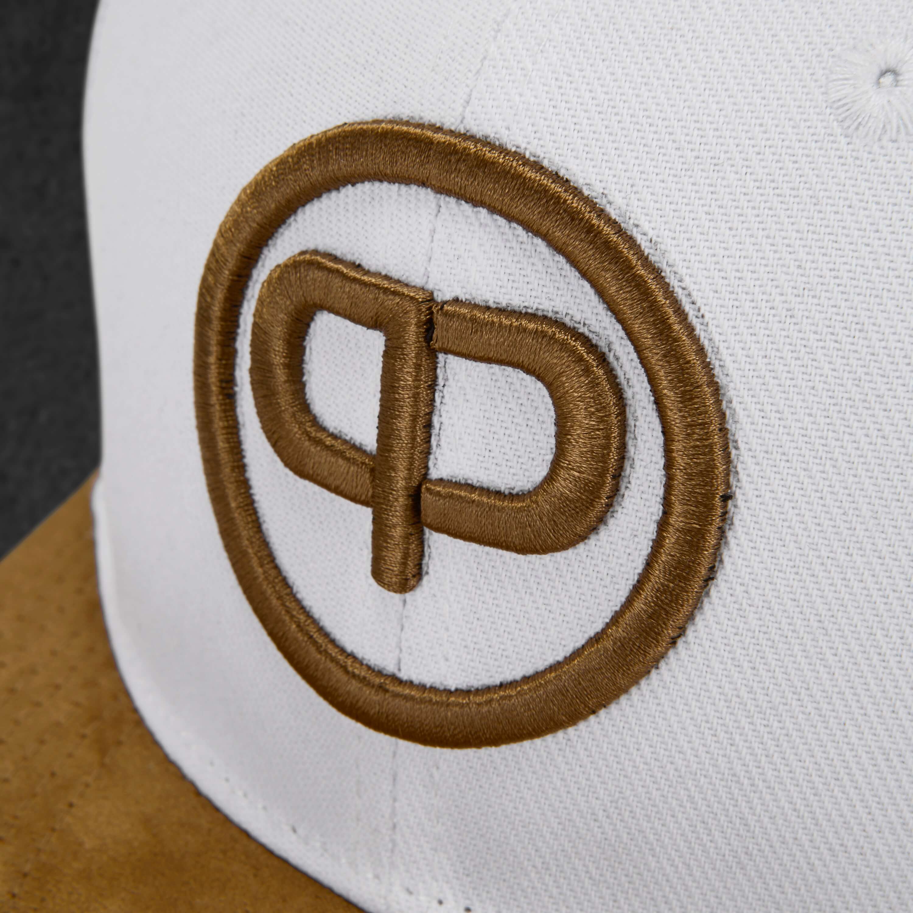 Snapback Cap - White & Suede