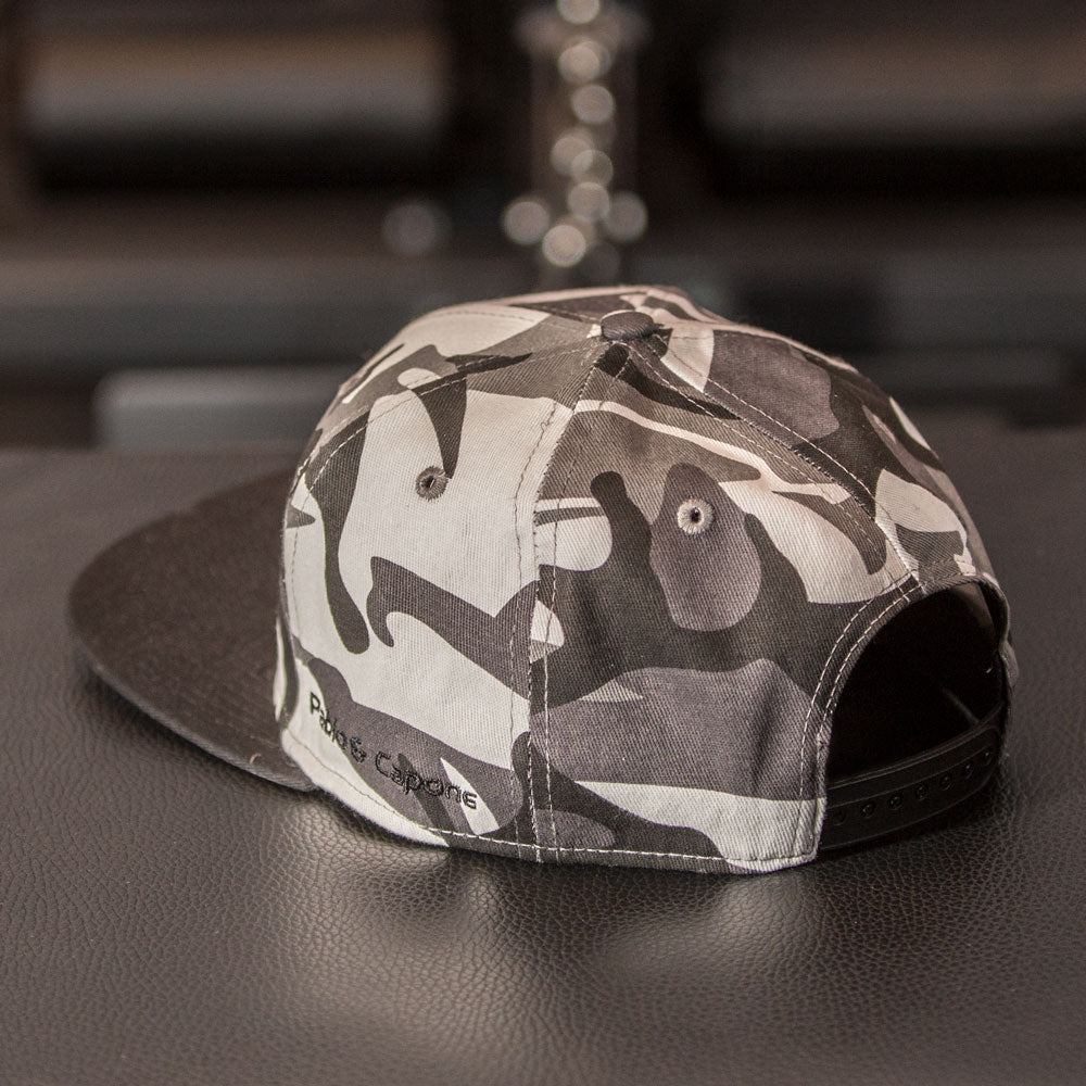 Snapback Cap - White Camo &amp; Black