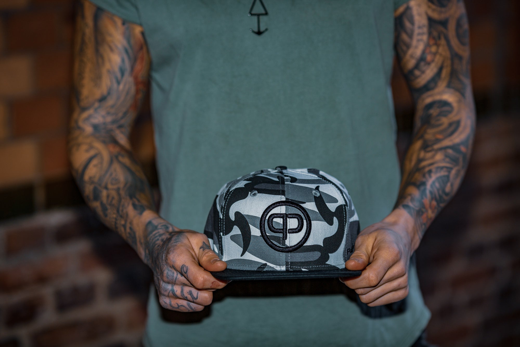 Snapback Cap - White Camo & Black