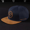 Snapback Cap - Navy Blue &amp; Suede