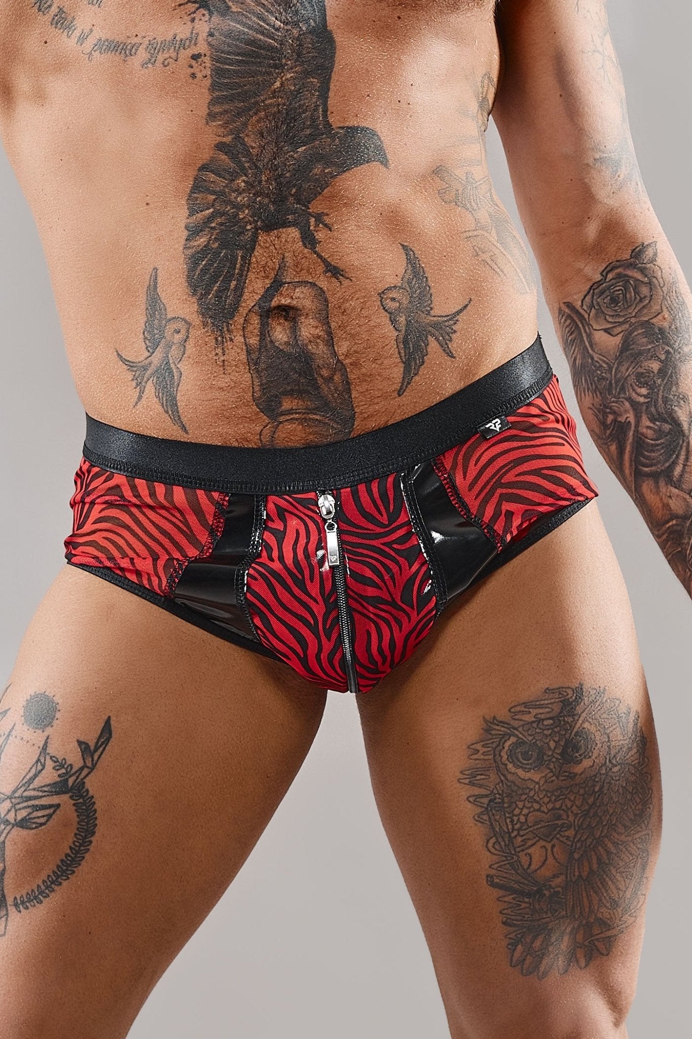 Netz-Slip REFranco001 schwarz/rot - 2XL - Regnes Fetish Planet - Shop Deutschland Noodosz