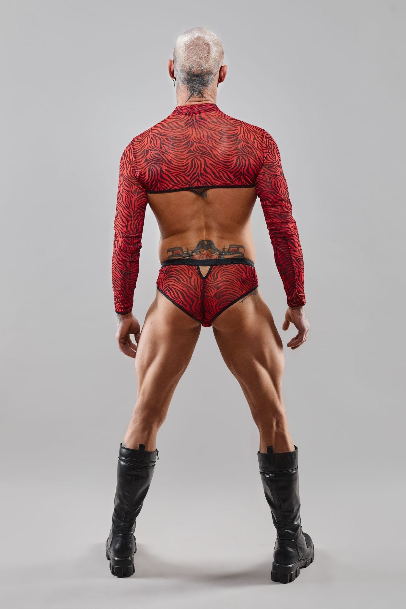 Crop Top RELeonel001 schwarz/rot - 2XL - Regnes Fetish Planet - Shop Deutschland Noodosz