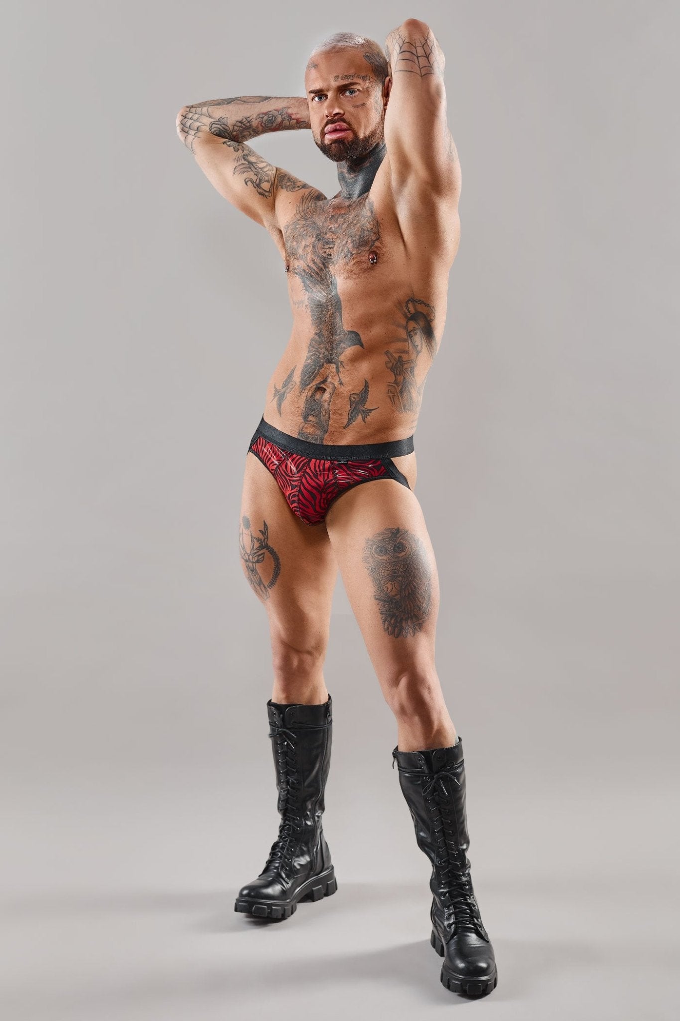 Jock Strap REPatrick001 schwarz/rot - 2XL - Regnes Fetish Planet - Shop Deutschland Noodosz