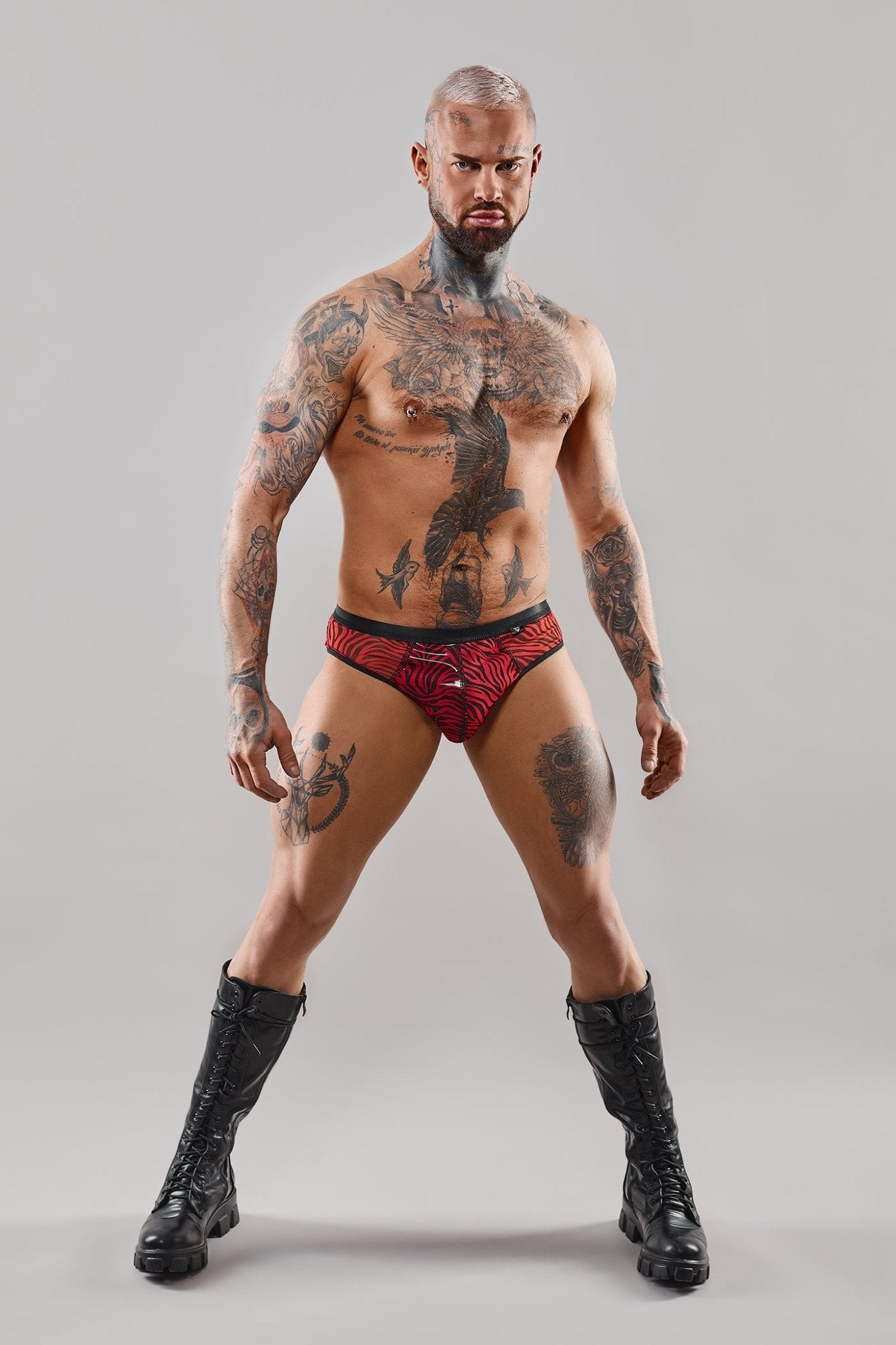 Netz-Slip RESamuel001 schwarz/rot - 2XL - Regnes Fetish Planet - Shop Deutschland Noodosz