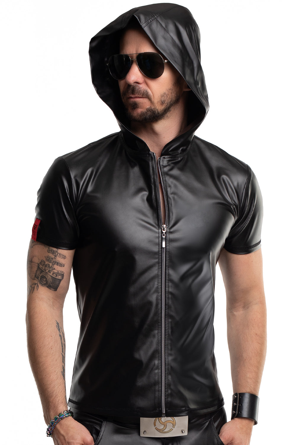 Herren Kapuzen T-Shirt RMEttore001 schwarz - 2XL