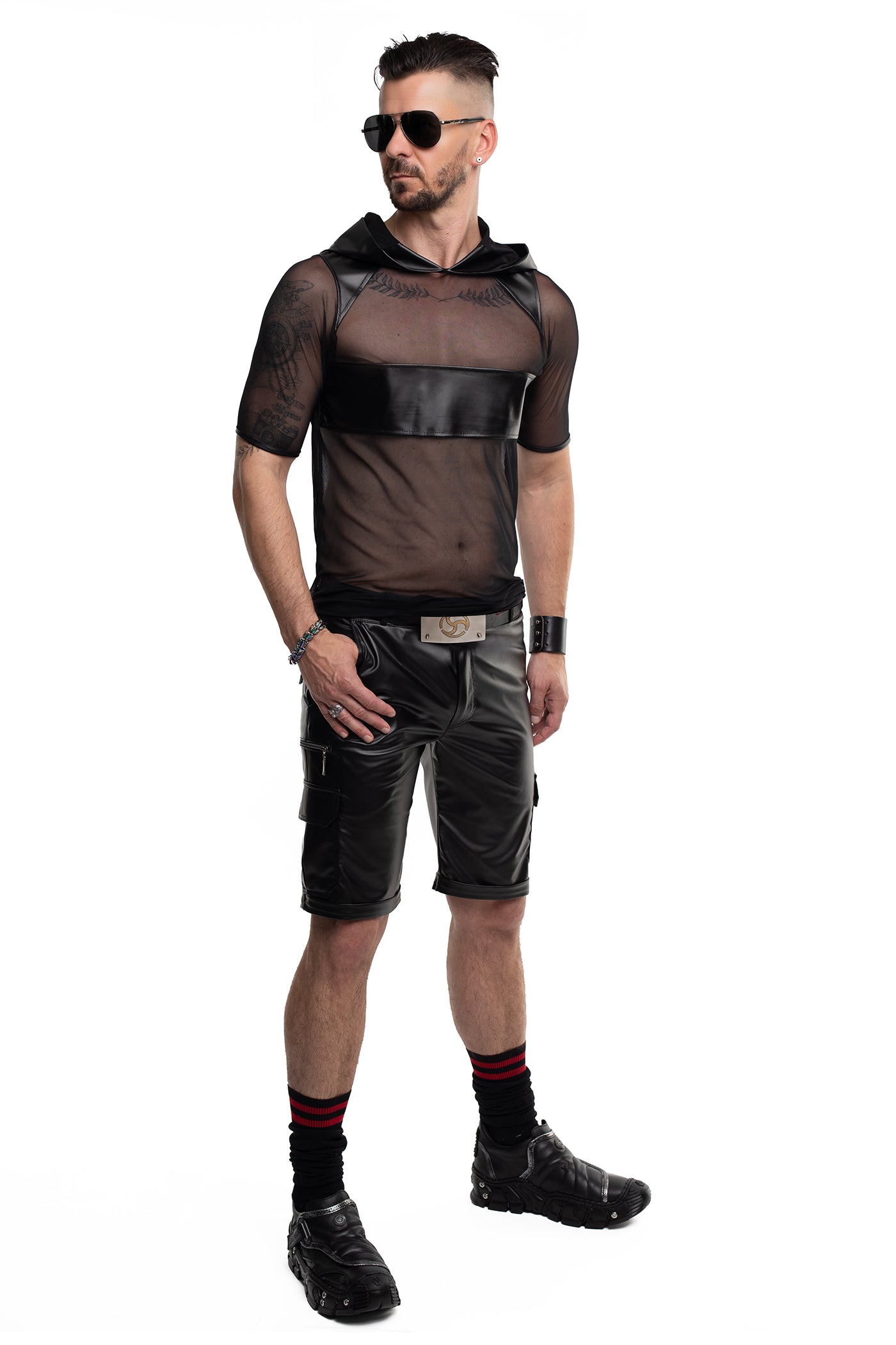 Herren Kaputzen T-Shirt RMIvo001 schwarz - 2XL