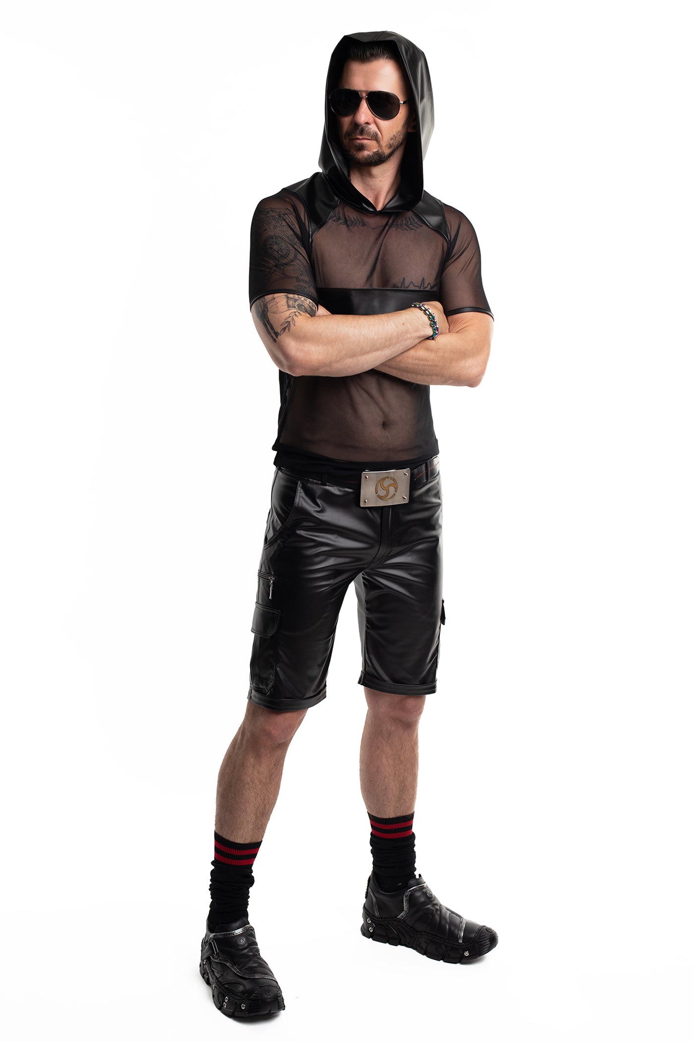 Herren Kaputzen T-Shirt RMIvo001 schwarz - 2XL