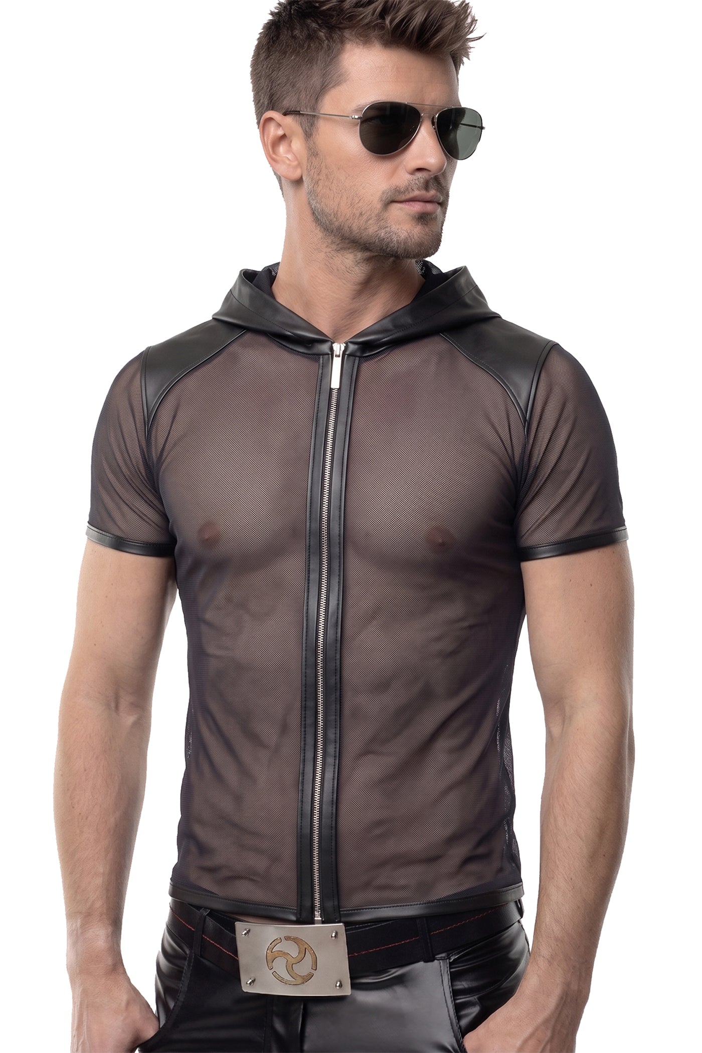 Herren Kapuzen T-Shirt ADGinter001 schwarz - 2XL