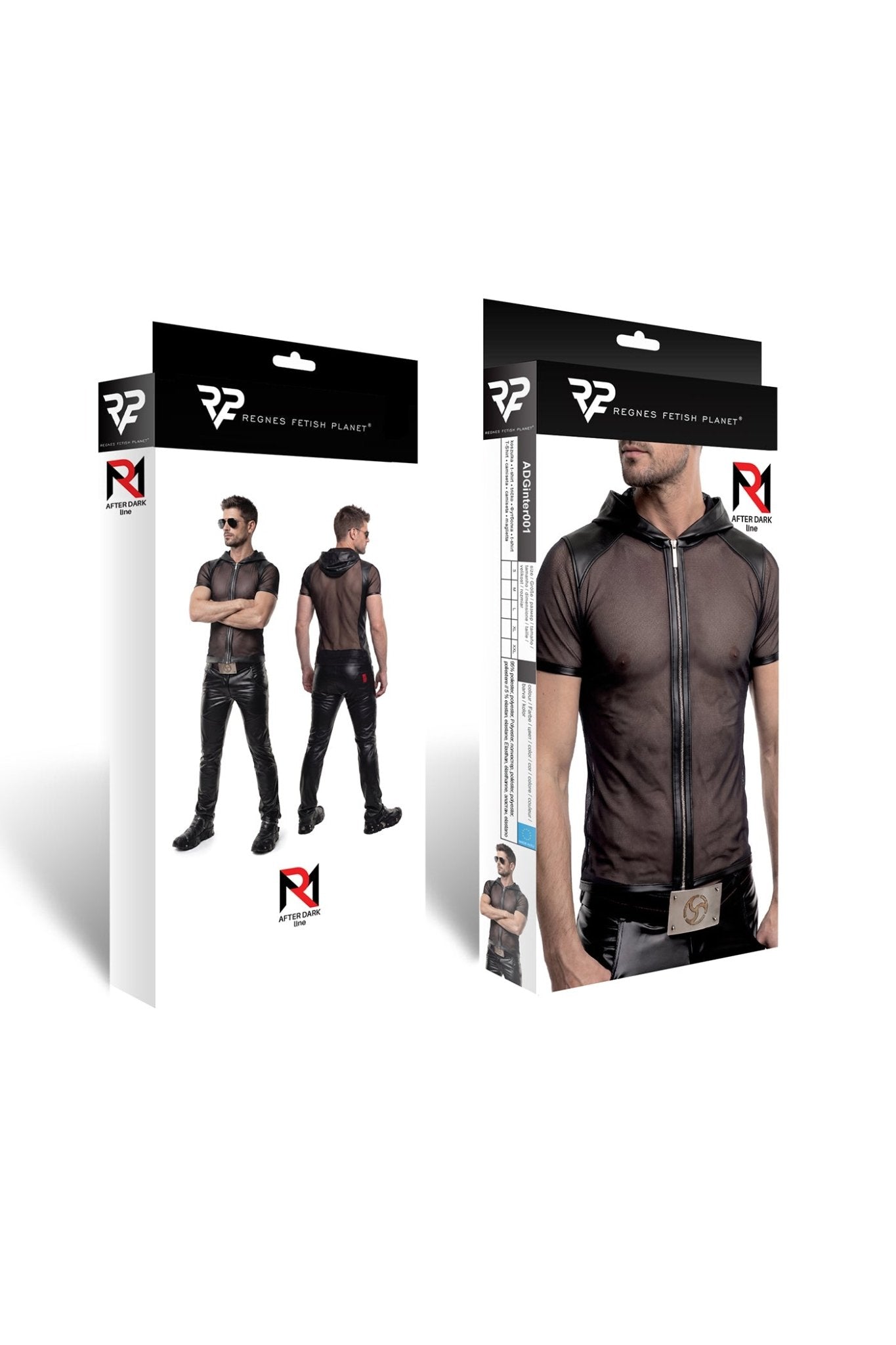 Herren Kapuzen T-Shirt ADGinter001 schwarz - 2XL - Regnes Fetish Planet - Shop Deutschland Noodosz