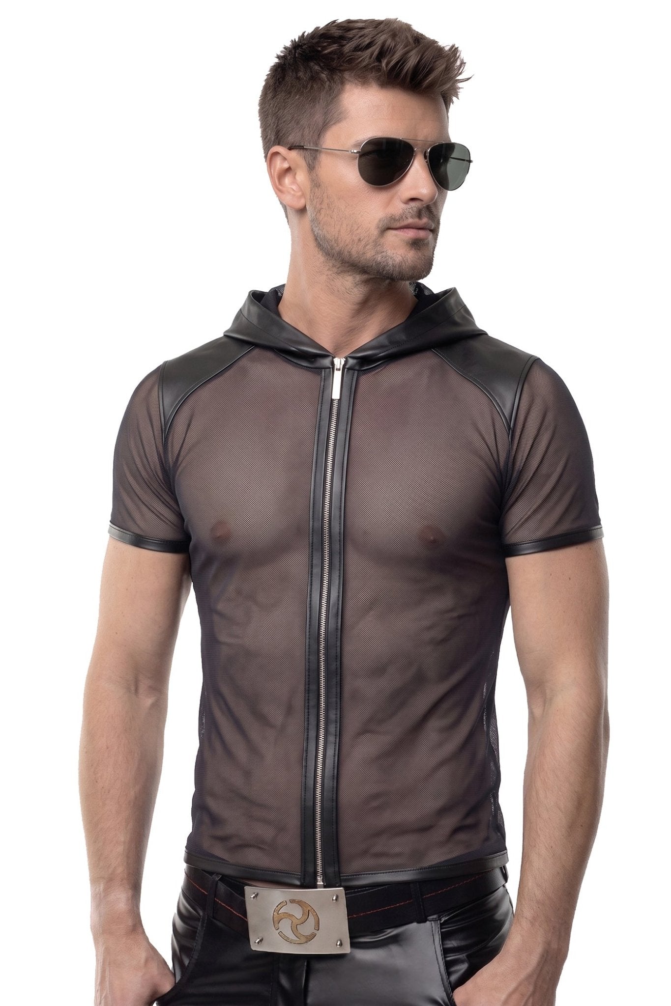 Herren Kapuzen T-Shirt ADGinter001 schwarz - 2XL - Regnes Fetish Planet - Shop Deutschland Noodosz