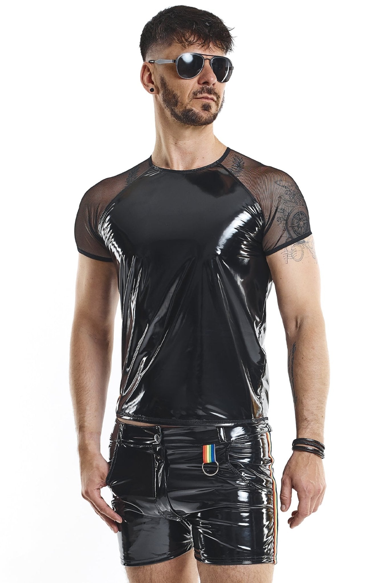 PVC Herren T-Shirt RMSandroRBW schwarz - 2XL - Regnes Fetish Planet - Shop Deutschland Noodosz