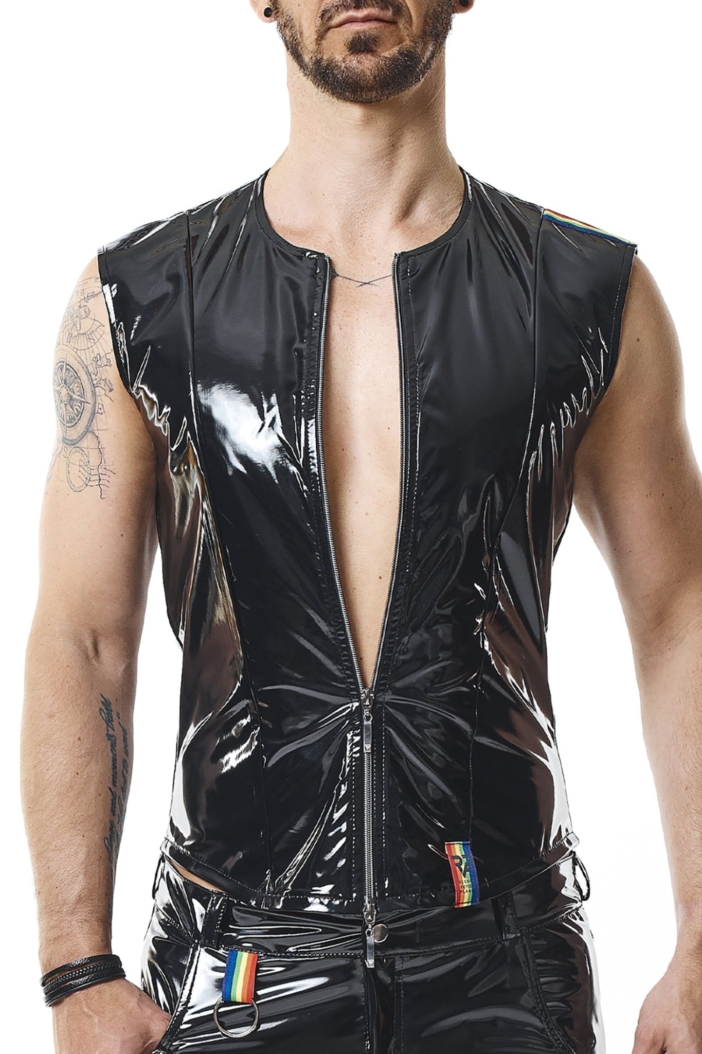 PVC Herren Weste RMTaddeoRBW schwarz - 2XL - Regnes Fetish Planet - Shop Deutschland Noodosz
