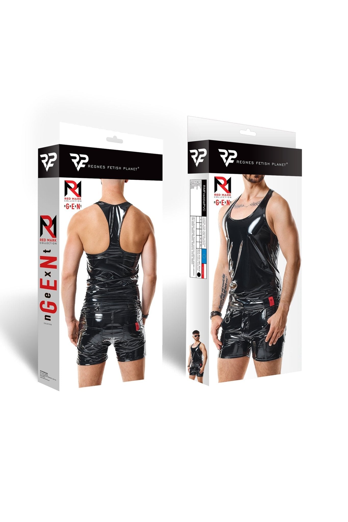 schwarzes Lack Herren Tank Top RMFreddie - 2XL - Regnes Fetish Planet - Shop Deutschland Noodosz