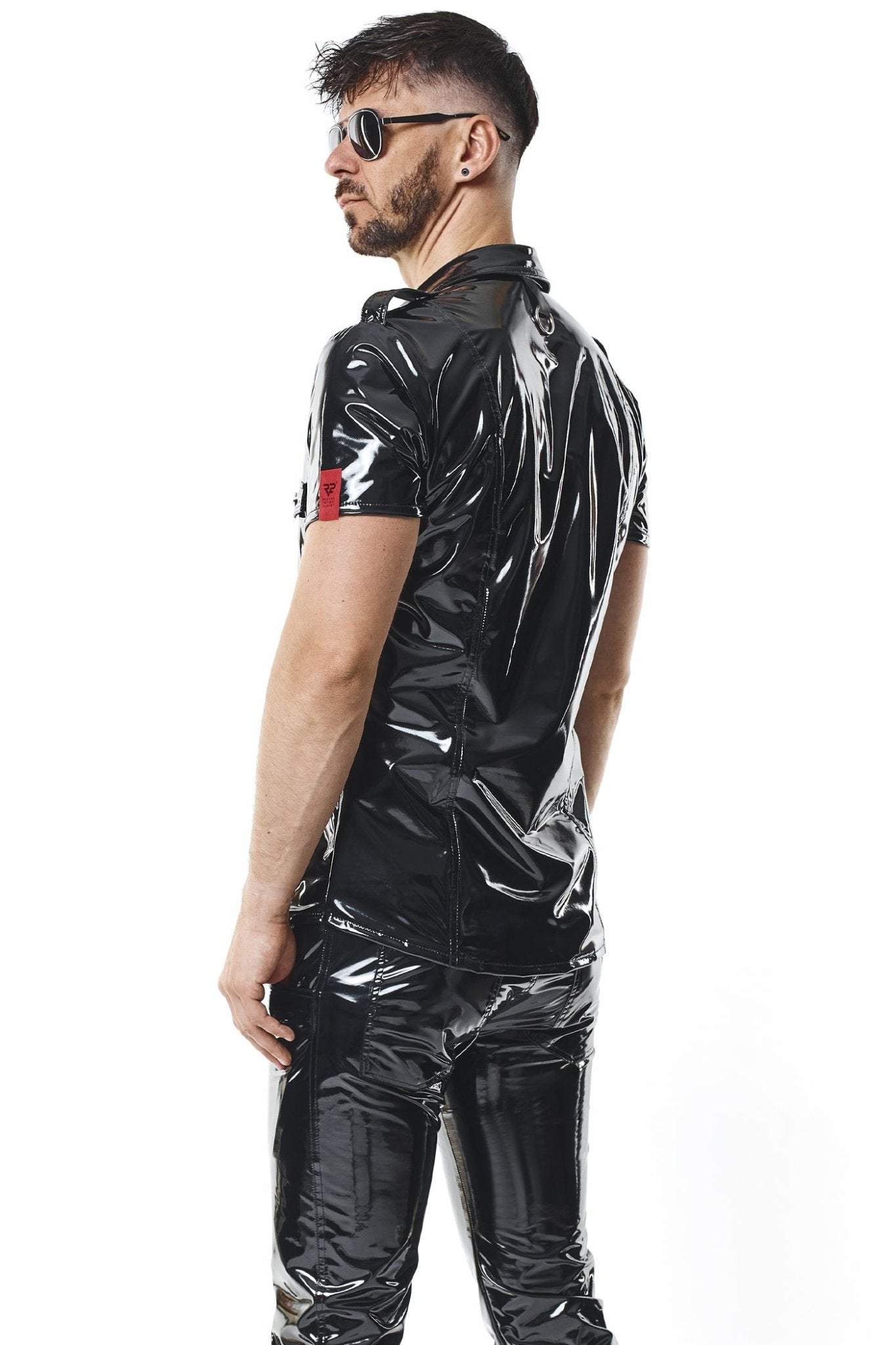 PVC Herren T-Shirt RMLeonardoPVC schwarz - 2XL - Regnes Fetish Planet - Shop Deutschland Noodosz