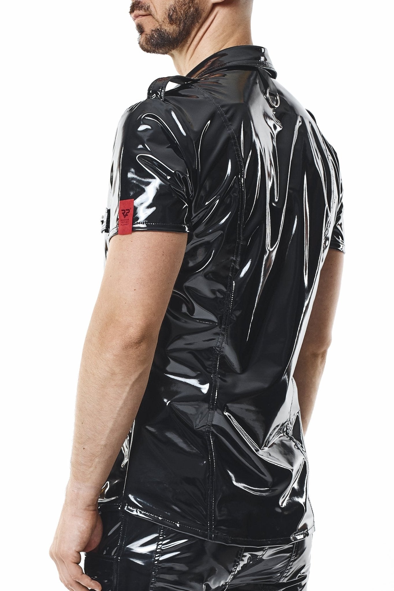 PVC Herren T-Shirt RMLeonardoPVC schwarz - 2XL - Regnes Fetish Planet - Shop Deutschland Noodosz