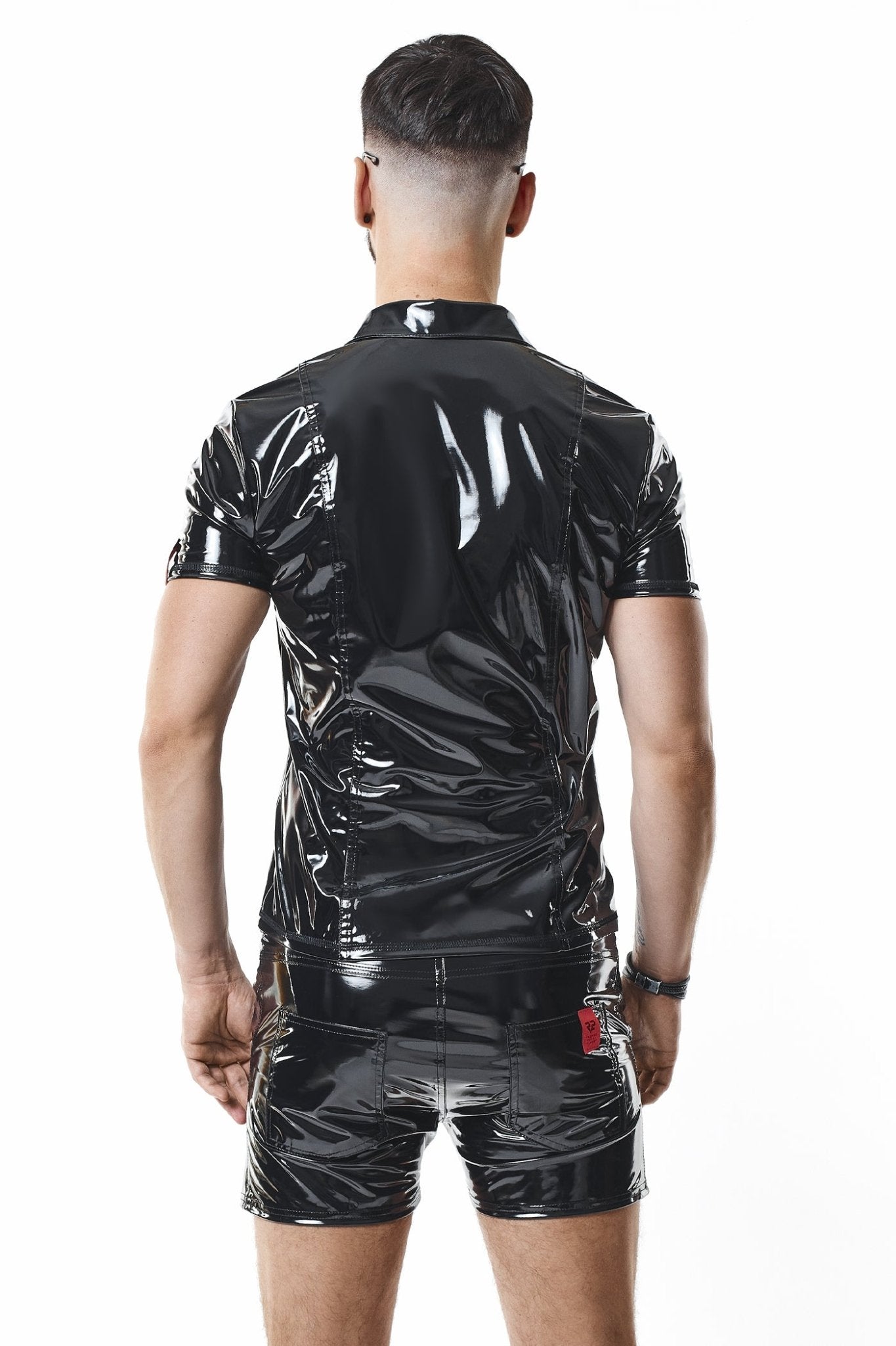 PVC Herren Polo Shirt RMRoccoPVC schwarz - 2XL - Regnes Fetish Planet - Shop Deutschland Noodosz