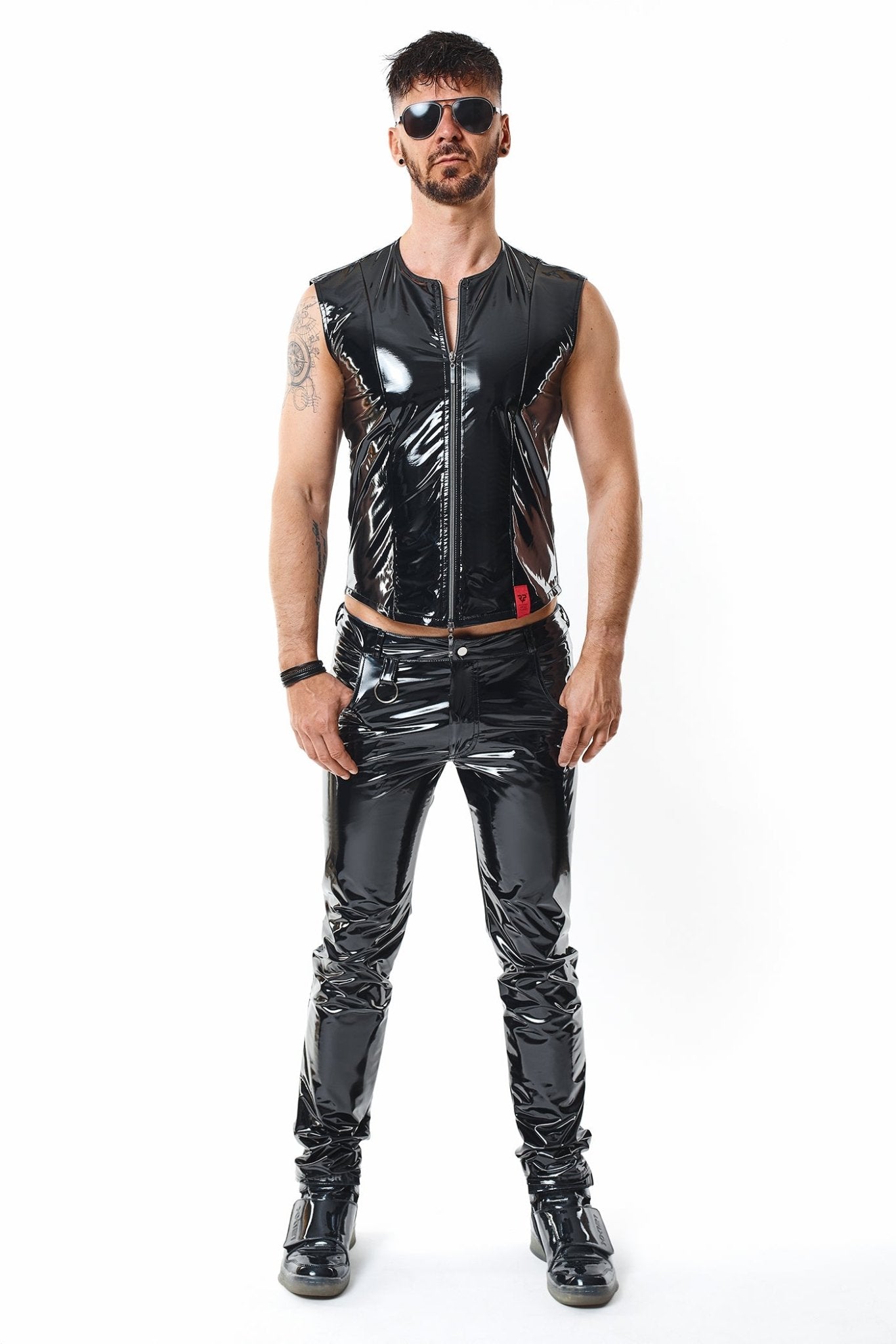 PVC Herren Weste RMOtelloPVC schwarz - 2XL - Regnes Fetish Planet - Shop Deutschland Noodosz