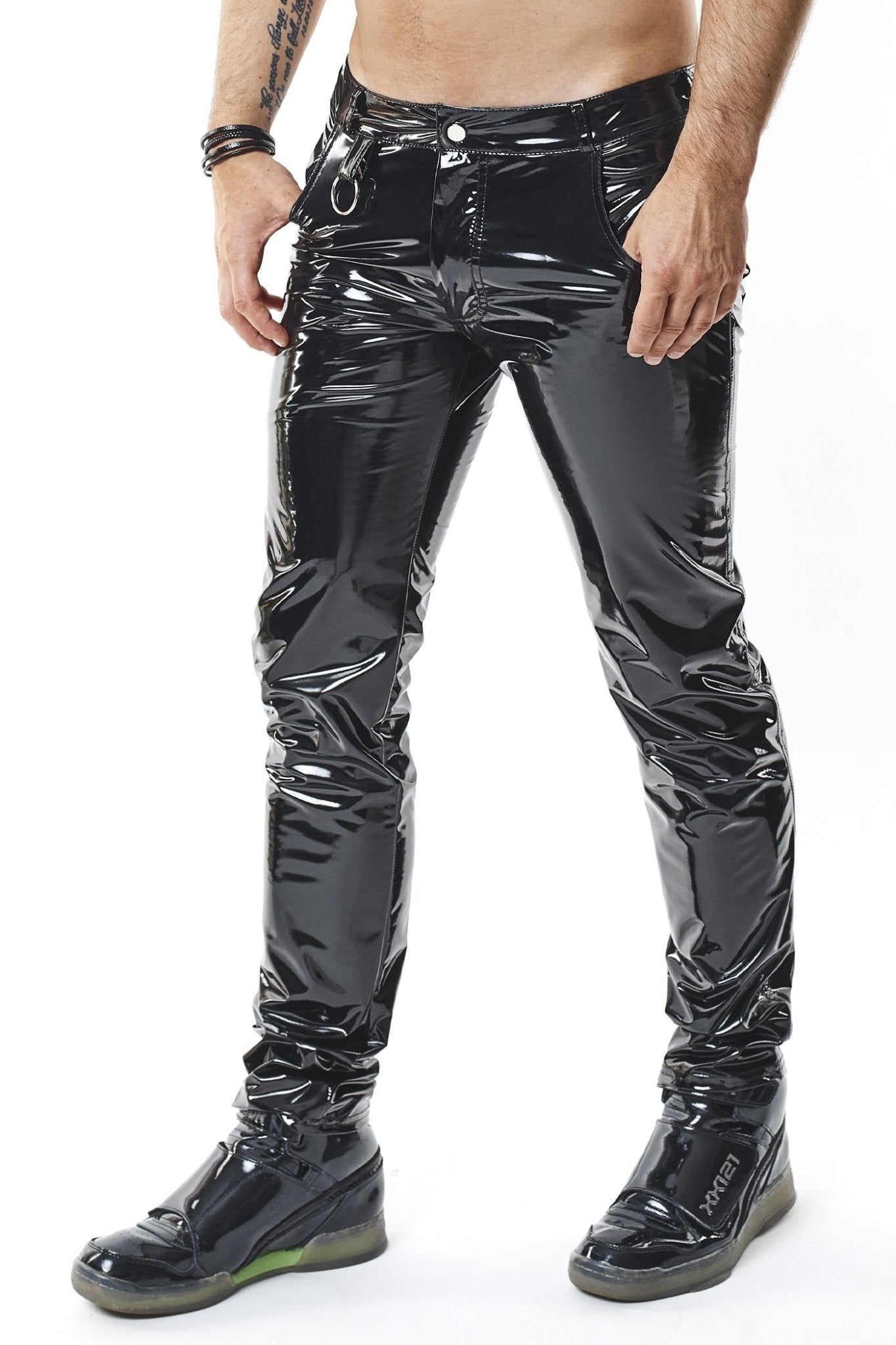schwarze Lack Herren Hose RMPiero - 2XL - Regnes Fetish Planet - Shop Deutschland Noodosz
