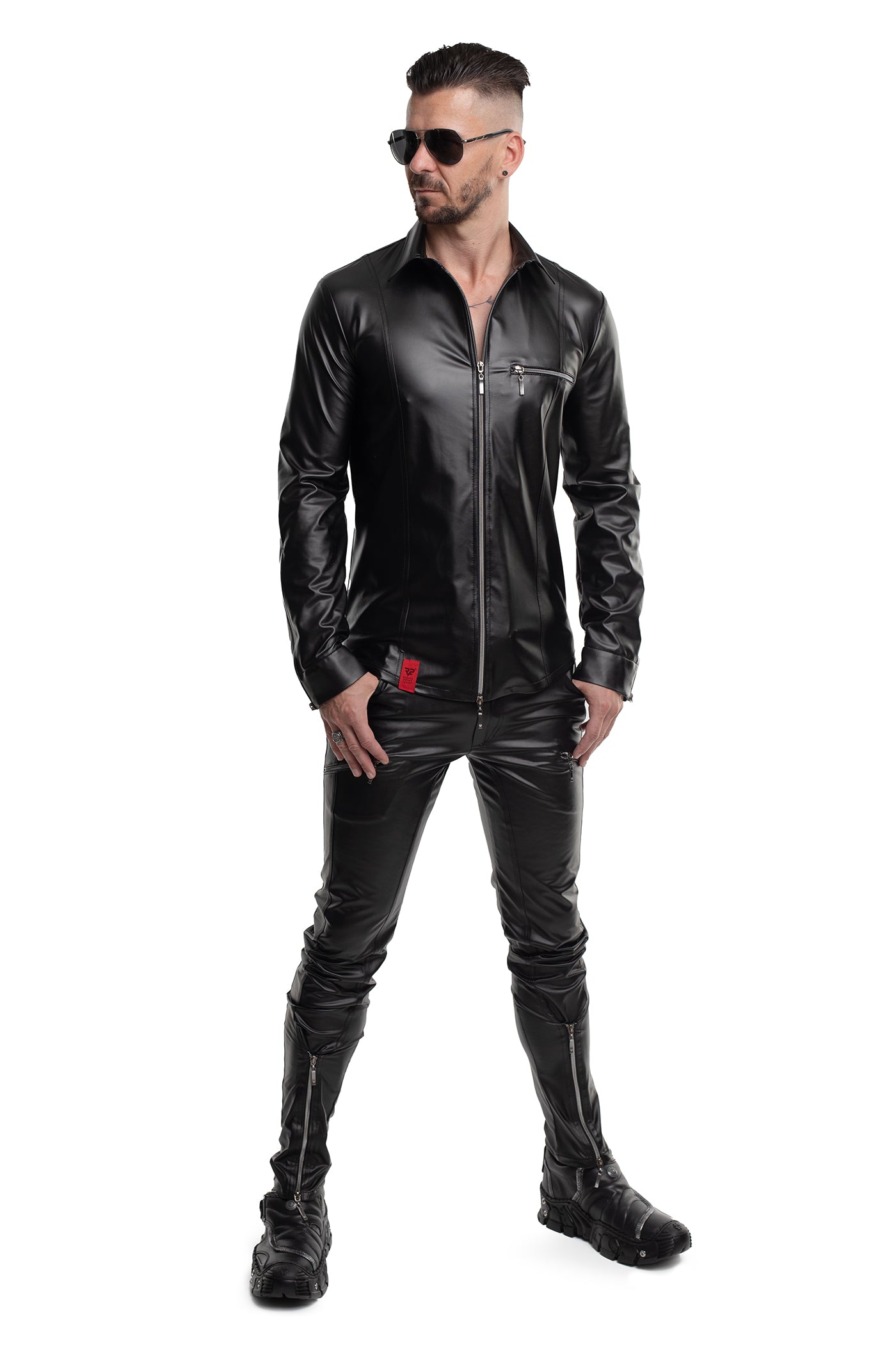 langarm Herren Shirt RMPasquale001 schwarz - 2XL