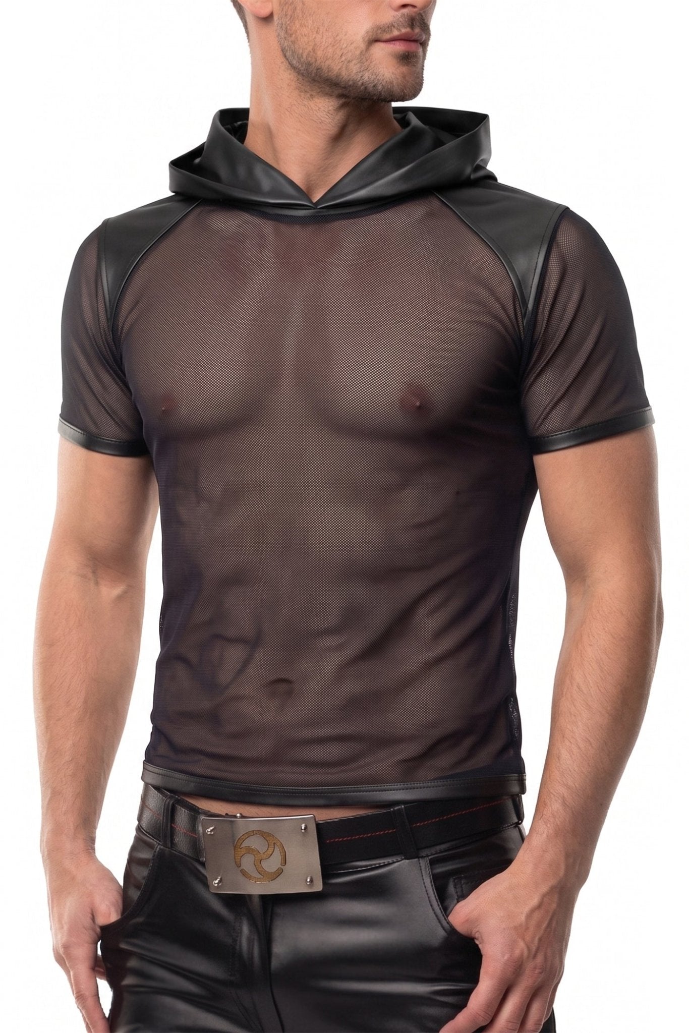 Herren Kapuzen T-Shirt ADGuido001 schwarz - 2XL - Regnes Fetish Planet - Shop Deutschland Noodosz